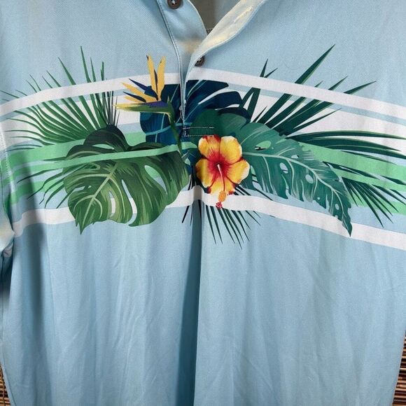 Straight Down Medium (M) Polo Floral Hawaiian Muana Lani - Picture 5 of 5